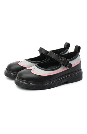 Детские кожаные туфли EMPORIO ARMANI черного цвета, арт. XND003/X0I06 | Фото 1 (Материал внутренний: Натуральная кожа; Материал внешний: Кожа; Длина стельки: 17,1, 14, 15,7)