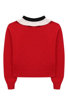 Детский пуловер SIMONETTA красного цвета, арт. 1N9510/NF190/1-4 | Фото 2 (Рукава: Длинные; Материал внешний: Шерсть; Девочки Кросс-КТ: Пуловер-одежда; Ростовка одежда: 4 года | 104 см)