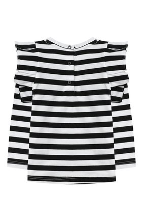 Детский хлопковый лонгслив BALMAIN черно-белого цвета по цене 21400 руб., арт. 6N8310/ND590/12-36M | Фото 2 Детский хлопковый лонгслив BALMAIN черно-белого цвета, арт. 6N8310/ND590/12-36M | Фото 2