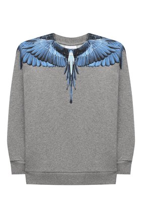 Детский хлопковый свитшот MARCELO BURLON KIDS OF MILAN серого цвета по цене 13050 руб., арт. 20I/B/MB/2008/0020/2-6Y | Фото 1 Детский хлопковый свитшот MARCELO BURLON KIDS OF MILAN серого цвета, арт. 20I/B/MB/2008/0020/2-6Y | Фото 1