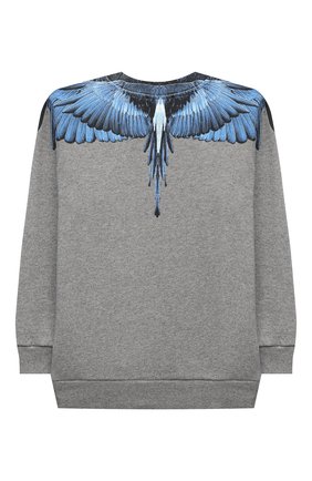Детский хлопковый свитшот MARCELO BURLON KIDS OF MILAN серого цвета по цене 13050 руб., арт. 20I/B/MB/2008/0020/2-6Y | Фото 2 Детский хлопковый свитшот MARCELO BURLON KIDS OF MILAN серого цвета, арт. 20I/B/MB/2008/0020/2-6Y | Фото 2