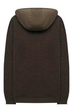 Детский шерстяной кардиган с капюшоном LORO PIANA хаки цвета по цене 47350 руб., арт. FAI6963 | Фото 2 Детский шерстяной кардиган с капюшоном LORO PIANA хаки цвета, арт. FAI6963 | Фото 2