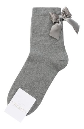Детские хлопковые носки LA PERLA серого цвета, арт. 47049/9-12 | Фото 1 (Материал: Хлопок, Текстиль; Региональные ограничения белый список (Axapta Mercury): RU; Кросс-КТ: Носки)