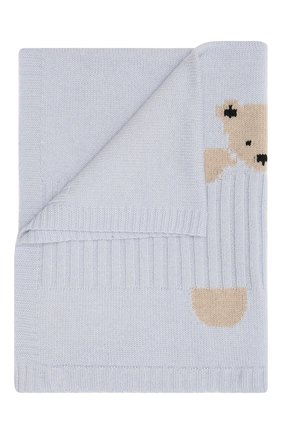 Детского шерстяное одеяло BABY T голубого цвета, арт. 20AI062C0 | Фото 1 (Материал: Шерсть, Текстиль)