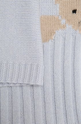 Детского шерстяное одеяло BABY T голубого цвета, арт. 20AI062C0 | Фото 2 (Материал: Шерсть, Текстиль)