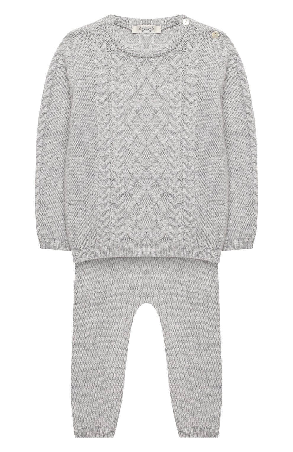 Детский комплект из пуловера и брюк BABY T серого цвета, арт. 20AI160C/18M-3A | Фото 1 (Кросс-КТ НВ: Костюм)