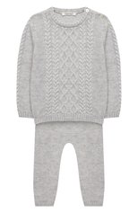Детский комплект из пуловера и брюк BABY T серого цвета, арт. 20AI160C/18M-3A | Фото 1 (Кросс-КТ НВ: Костюм)