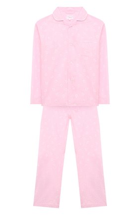 Детская хлопковая пижама DEREK ROSE розового цвета, арт. 7025-NELS074/3-12 | Фото 1 (Рукава: Длинные; Материал внешний: Хлопок; Девочки Кросс-КТ: Пижама; Ростовка одежда: 12 лет | 152 см)