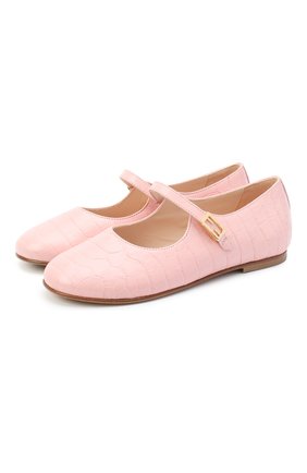 Детские кожаные туфли FENDI розового цвета по цене 36400 руб., арт. JFR319/TC3/20-26 | Фото 1 Детские кожаные туфли FENDI розового цвета, арт. JFR319/TC3/20-26 | Фото 1