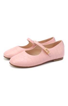 Детские кожаные туфли FENDI розового цвета по цене 74750 руб., арт. JFR321/TC3/27-31 | Фото 1 Детские кожаные туфли FENDI розового цвета, арт. JFR321/TC3/27-31 | Фото 1 (Материал внешний: Кожа; Материал внутренний: Натуральная кожа; Девочки-школьная форма: Классическая обувь; Региональные ограничения белый список (Axapta Mercury): RU; Длина стельки: 17,2; высота каблука: 0,8; толщина подошвы: 0,3; ширина носка стельки: 6,1)