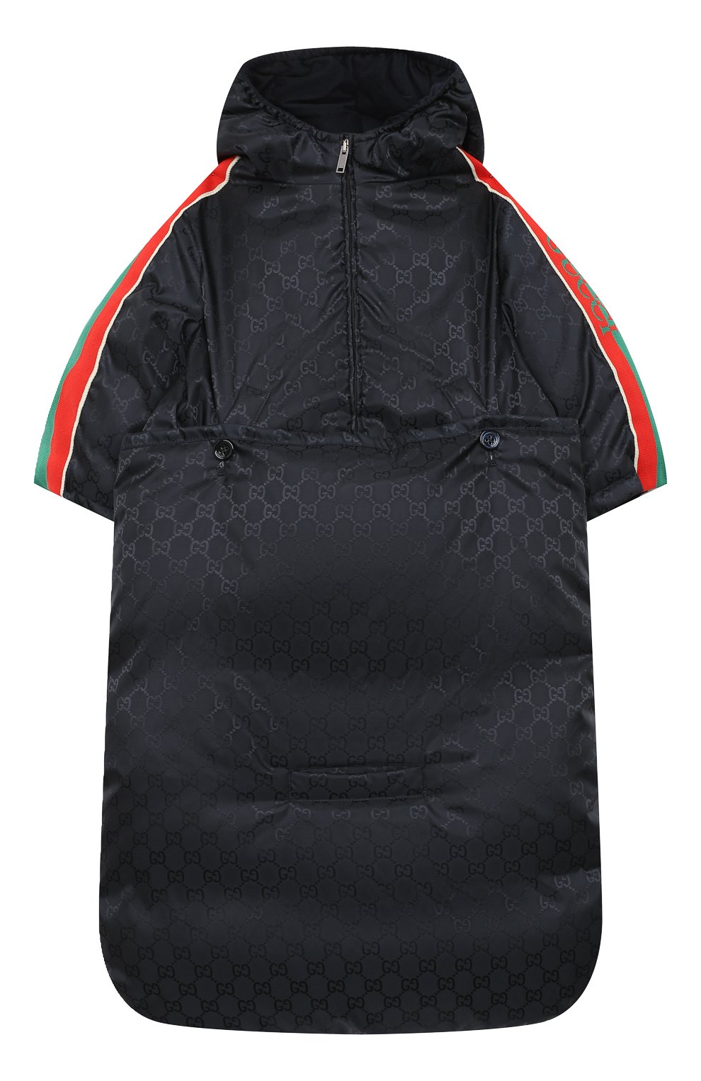 Детский пуховый конверт GUCCI синего цвета, арт. 634429/XWALX | Фото 1 (Региональные ограничения белый список (Axapta Mercury): RU; Ростовка одежда: 9 мес | 74 см)