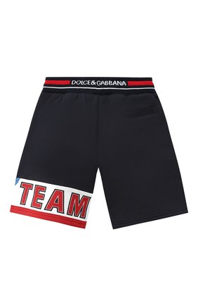 Детские хлопковые шорты DOLCE & GABBANA темно-синего цвета по цене 17800 руб., арт. L4JQH1/G7WWM/2-6 | Фото 2 Детские хлопковые шорты DOLCE & GABBANA темно-синего цвета, арт. L4JQH1/G7WWM/2-6 | Фото 2