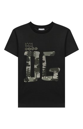 Детская хлопковая футболка DOLCE & GABBANA черного цвета по цене 12550 руб., арт. L4JTBL/G7X0F/8-14 | Фото 1 Детская хлопковая футболка DOLCE & GABBANA черного цвета, арт. L4JTBL/G7X0F/8-14 | Фото 1