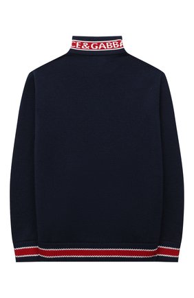 Детский шерстяная толстовка DOLCE & GABBANA синего цвета по цене 42750 руб., арт. L4KW86/JAVXE/8-14 | Фото 2 Детский шерстяная толстовка DOLCE & GABBANA синего цвета, арт. L4KW86/JAVXE/8-14 | Фото 2