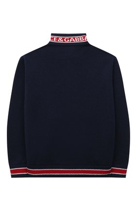 Детский шерстяная толстовка DOLCE & GABBANA синего цвета по цене 35200 руб., арт. L4KW86/JAVXE/2-6 | Фото 2 Детский шерстяная толстовка DOLCE & GABBANA синего цвета, арт. L4KW86/JAVXE/2-6 | Фото 2