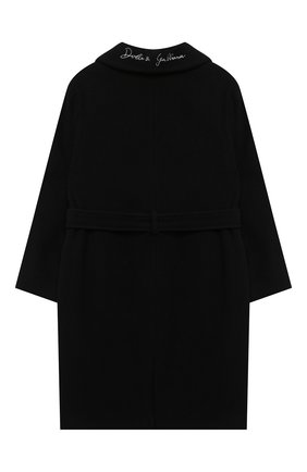 Детское шерстяное пальто DOLCE & GABBANA черного цвета по цене 68700 руб., арт. L54C01/HUMAK/8-14 | Фото 2 Детское шерстяное пальто DOLCE & GABBANA черного цвета, арт. L54C01/HUMAK/8-14 | Фото 2