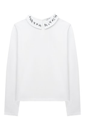 Детская хлопковая блузка DOLCE & GABBANA белого цвета по цене 14500 руб., арт. L5JTEA/G7WY0/8-14 | Фото 1 Детская хлопковая блузка DOLCE & GABBANA белого цвета, арт. L5JTEA/G7WY0/8-14 | Фото 1