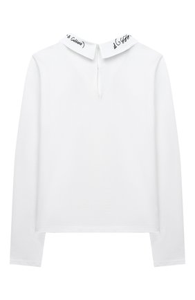 Детская хлопковая блузка DOLCE & GABBANA белого цвета по цене 14500 руб., арт. L5JTEA/G7WY0/8-14 | Фото 2 Детская хлопковая блузка DOLCE & GABBANA белого цвета, арт. L5JTEA/G7WY0/8-14 | Фото 2