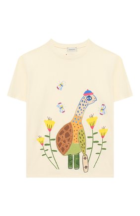 Детская футболка GUCCI белого цвета по цене 11600 руб., арт. 580991/XJCT0 | Фото 1 Детская футболка GUCCI белого цвета, арт. 580991/XJCT0 | Фото 1