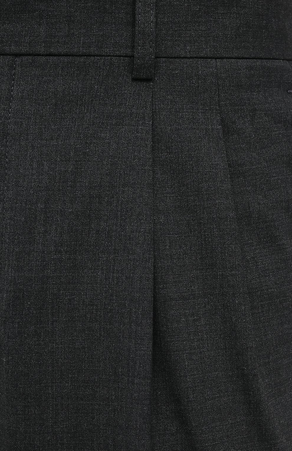 Мужские шерстяные брюки GIORGIO ARMANI темно-серого цвета, арт. 0SGPP0BF/T01Y5 | Фото 6 (Материал внешний: Шерсть; Длина (брюки, джинсы): Стандартные; Стили: Классический; Материал подклада: Синтетический материал; Случай: Формальный)