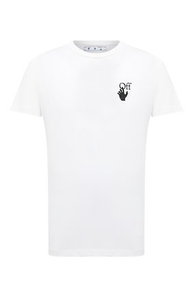 Мужская хлопковая футболка OFF-WHITE белого цвета по цене 28600 руб., арт. 0MAA027F20FAB0040110 | Фото 1 Мужская хлопковая футболка OFF-WHITE белого цвета, арт. 0MAA027F20FAB0040110 | Фото 1