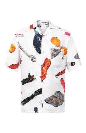 Мужская шелковая рубашка OFF-WHITE белого цвета по цене 57700 руб., арт. 0MGA130F20FAB0010110 | Фото 1 Мужская шелковая рубашка OFF-WHITE белого цвета, арт. 0MGA130F20FAB0010110 | Фото 1