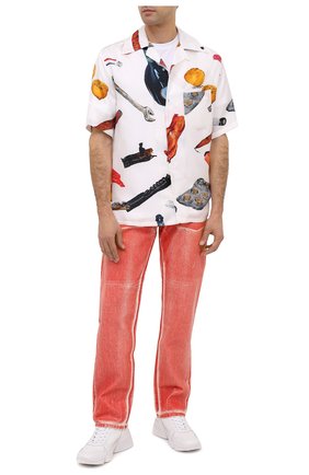Мужская шелковая рубашка OFF-WHITE белого цвета по цене 57700 руб., арт. 0MGA130F20FAB0010110 | Фото 2 Мужская шелковая рубашка OFF-WHITE белого цвета, арт. 0MGA130F20FAB0010110 | Фото 2
