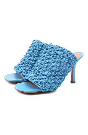 Женские кожаные мюли bv board BOTTEGA VENETA голубого цвета по цене 113500 руб., арт. 630179/VBP20 | Фото 1 Женские кожаные мюли bv board BOTTEGA VENETA голубого цвета, арт. 630179/VBP20 | Фото 1
