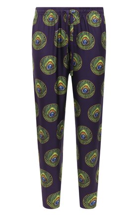 Мужские шелковые домашние брюки DOLCE & GABBANA фиолетового цвета, арт. GYB0HT/IS1FW | Фото 1 (Материал внешний: Шелк; Длина (брюки, джинсы): Стандартные; Кросс-КТ: домашняя одежда; Мужское Кросс-КТ: Брюки-белье)