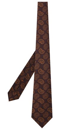 Мужской шелковый галстук ZEGNA COUTURE коричневого цвета, арт. Z8C02/15C | Фото 2 (Материал: Текстиль, Шелк; Принт: С принтом)