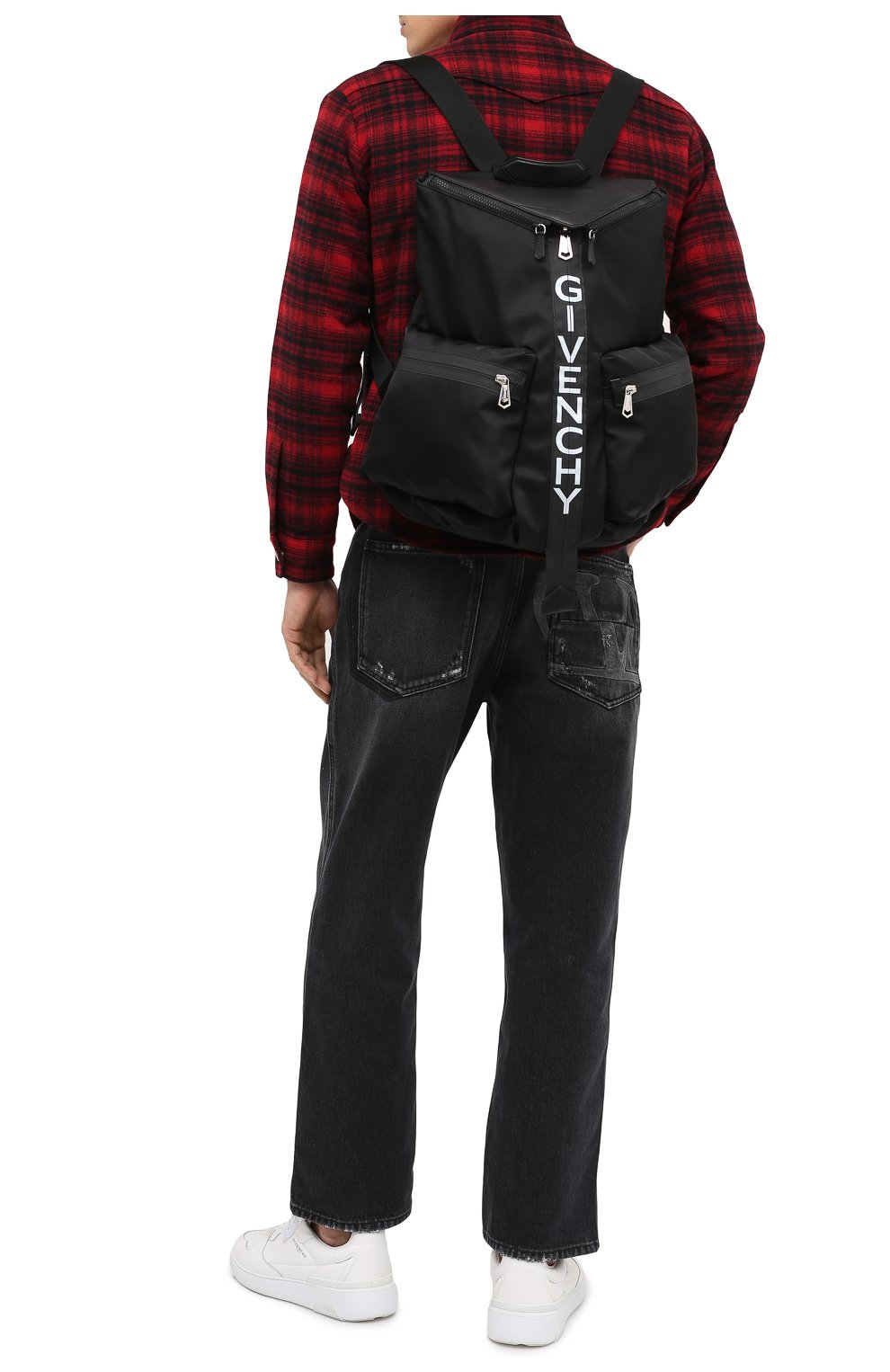 Мужской комбинированный рюкзак spectre GIVENCHY черного цвета, арт. BK507EK0YM | Фото 2 (Материал: Текстиль; Стили: Кэжуэл; Размер: large)