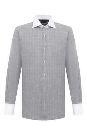 Мужская хлопковая сорочка TOM FORD серого цвета по цене 61400 руб., арт. 8FT212/94SWAX | Фото 1 Мужская хлопковая сорочка TOM FORD серого цвета, арт. 8FT212/94SWAX | Фото 1 (Материал внешний: Хлопок; Длина (для топов): Стандартные; Рукава: Длинные; Случай: Формальный; Стили: Классический; Мужское Кросс-КТ: Сорочка-одежда; Воротник: Акула; Принт: Клетка; Манжеты: На пуговицах; Региональные ограничения белый список (Axapta Mercury): RU)