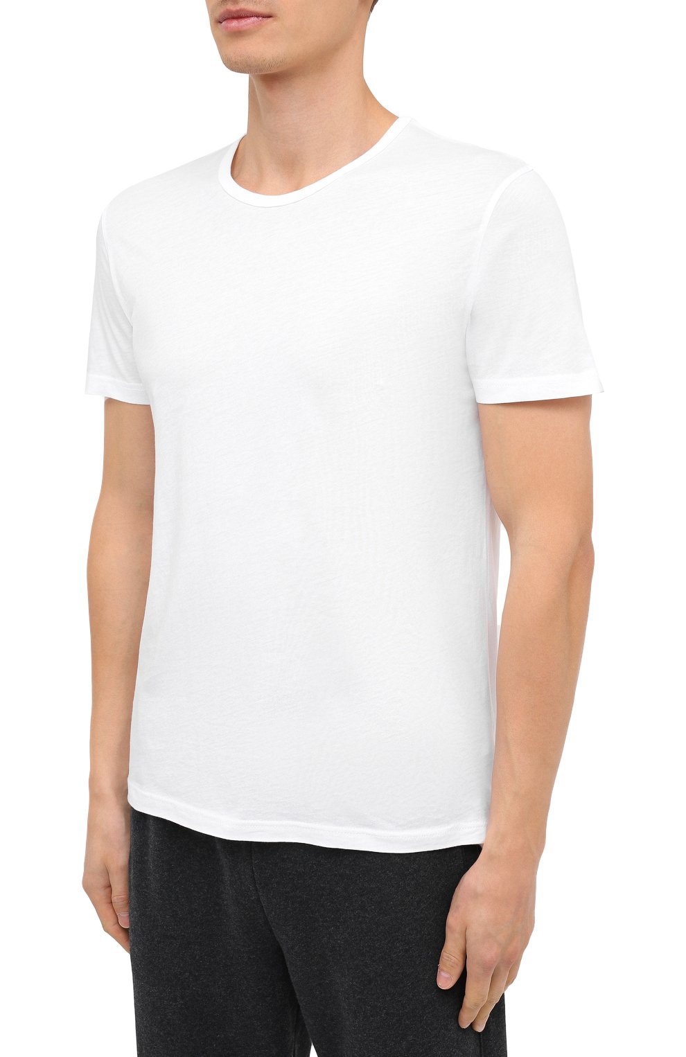Мужская хлопковая футболка DEREK ROSE белого цвета, арт. 3052-RILE001 | Фото 3 (Кросс-КТ: домашняя одежда; Рукава: Короткие; Длина (для топов): Стандартные; Материал внешний: Хлопок; Мужское Кросс-КТ: Футболка-белье)