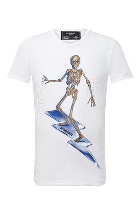 Мужская хлопковая футболка DOM REBEL белого цвета по цене 15150 руб., арт. SKELESURF/T-SHIRT/H0LES | Фото 1 Мужская хлопковая футболка DOM REBEL белого цвета, арт. SKELESURF/T-SHIRT/H0LES | Фото 1