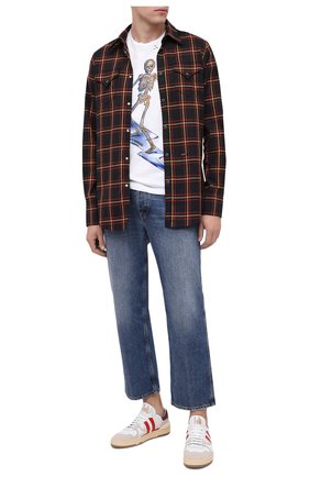 Мужская хлопковая футболка DOM REBEL белого цвета по цене 15150 руб., арт. SKELESURF/T-SHIRT/H0LES | Фото 2 Мужская хлопковая футболка DOM REBEL белого цвета, арт. SKELESURF/T-SHIRT/H0LES | Фото 2