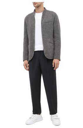 Мужские хлопковые брюки GIORGIO ARMANI темно-серого цвета по цене 68150 руб., арт. 0WGPP0DW/T01VN | Фото 2 Мужские хлопковые брюки GIORGIO ARMANI темно-серого цвета, арт. 0WGPP0DW/T01VN | Фото 2