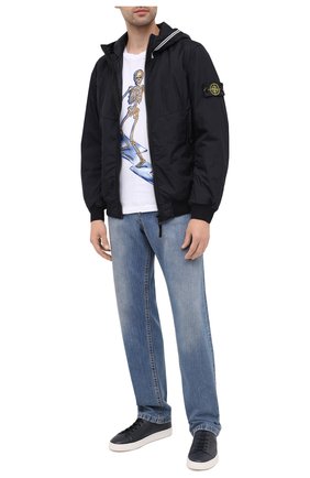 Мужской утепленный бомбер STONE ISLAND темно-синего цвета по цене 61800 руб., арт. 731540423 | Фото 2 Мужской утепленный бомбер STONE ISLAND темно-синего цвета, арт. 731540423 | Фото 2