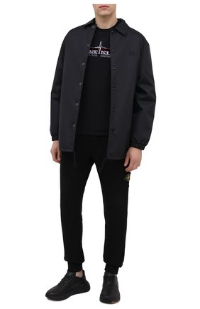 Мужская хлопковая футболка STONE ISLAND черного цвета по цене 17250 руб., арт. 73152NS83 | Фото 2 Мужская хлопковая футболка STONE ISLAND черного цвета, арт. 73152NS83 | Фото 2