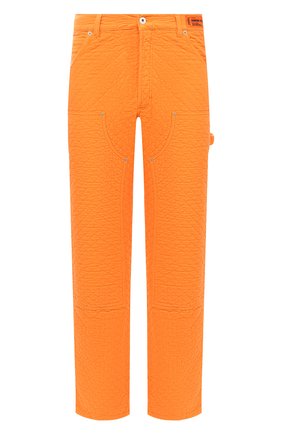 Мужские хлопковые брюки HERON PRESTON оранжевого цвета, арт. HMCA027F20FAB0022200 | Фото 1 (Длина (брюки, джинсы): Стандартные; Материал внешний: Хлопок; Случай: Повседневный; Стили: Гранж)