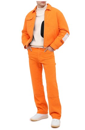 Мужская хлопковая куртка HERON PRESTON оранжевого цвета, арт. HMEA052F20FAB0012200 | Фото 2 (Материал внешний: Хлопок; Рукава: Длинные; Материал подклада: Синтетический материал; Длина (верхняя одежда): Короткие; Мужское Кросс-КТ: Верхняя одежда, утепленные куртки; Кросс-КТ: Куртка; Стили: Гранж)