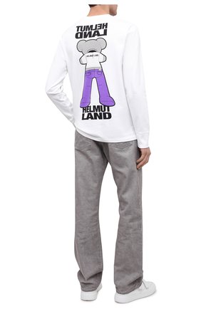 Мужская хлопковый лонгслив HELMUT LANG белого цвета по цене 26200 руб., арт. K06DM518 | Фото 2 Мужская хлопковый лонгслив HELMUT LANG белого цвета, арт. K06DM518 | Фото 2