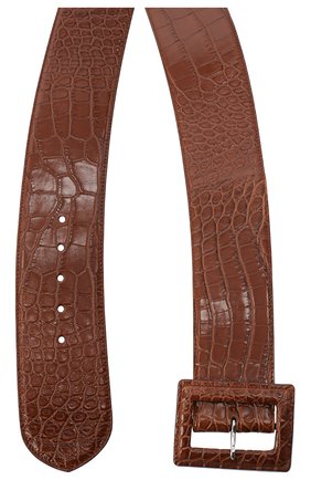 Женский ремень из кожи аллигатора RALPH LAUREN коричневого цвета по цене 229500 руб., арт. 408715191/AMIS | Фото 2 Женский ремень из кожи аллигатора RALPH LAUREN коричневого цвета, арт. 408715191/AMIS | Фото 2 (Материал: Экзотическая кожа)