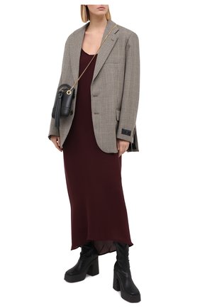 Женское шелковое платье ISABEL BENENATO бордового цвета по цене 62950 руб., арт. DW33F20 | Фото 2 Женское шелковое платье ISABEL BENENATO бордового цвета, арт. DW33F20 | Фото 2