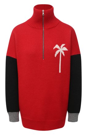 Женская шерстяной свитер PALM ANGELS красного цвета по цене 76050 руб., арт. PWHE011F20KNI0012501 | Фото 1 Женская шерстяной свитер PALM ANGELS красного цвета, арт. PWHE011F20KNI0012501 | Фото 1