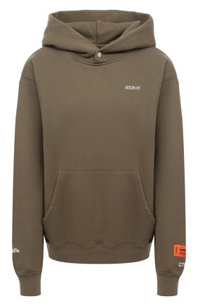 Женская хлопковое худи HERON PRESTON хаки цвета по цене 32300 руб., арт. HWBB015E20JER0025501 | Фото 1 Женская хлопковое худи HERON PRESTON хаки цвета, арт. HWBB015E20JER0025501 | Фото 1