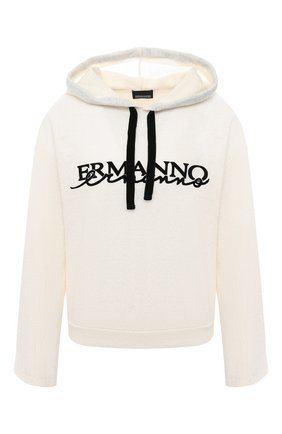 Женский шерстяное худи ERMANNO ERMANNO SCERVINO белого цвета по цене 39850 руб., арт. 47T FL08 PAS | Фото 1 Женский шерстяное худи ERMANNO ERMANNO SCERVINO белого цвета, арт. 47T FL08 PAS | Фото 1