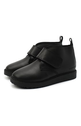Детские кожаные ботинки EMPORIO ARMANI черного цвета по цене 21650 руб., арт. XMN005/X0R08 | Фото 1 Детские кожаные ботинки EMPORIO ARMANI черного цвета, арт. XMN005/X0R08 | Фото 1