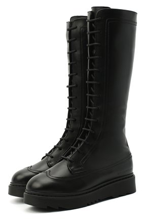 Детские кожаные сапоги EMPORIO ARMANI черного цвета по цене 37100 руб., арт. XX0002/X0R04/35-40 | Фото 1 Детские кожаные сапоги EMPORIO ARMANI черного цвета, арт. XX0002/X0R04/35-40 | Фото 1