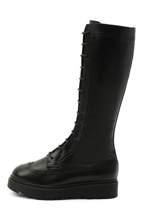 Детские кожаные сапоги EMPORIO ARMANI черного цвета по цене 37100 руб., арт. XX0002/X0R04/35-40 | Фото 2 Детские кожаные сапоги EMPORIO ARMANI черного цвета, арт. XX0002/X0R04/35-40 | Фото 2