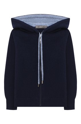 Детский кашемировый кардиган с капюшоном GIORGETTI CASHMERE темно-синего цвета по цене 28450 руб., арт. MB1674/8A-14A | Фото 1 Детский кашемировый кардиган с капюшоном GIORGETTI CASHMERE темно-синего цвета, арт. MB1674/8A-14A | Фото 1